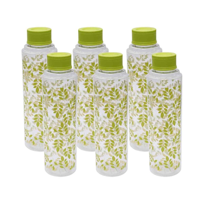 Jaypee Splash Set of 6 Leak-Proof Floral Printed Fridge Water Bottles 1000ml Red