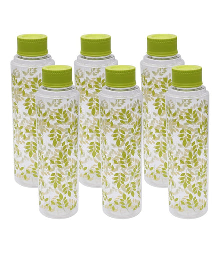 Jaypee Splash Set of 6 Leak-Proof Floral Printed Fridge Water Bottles 1000ml Red