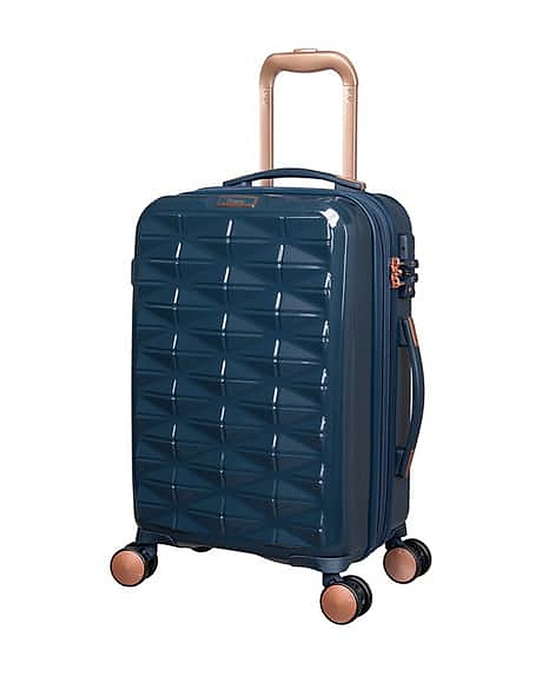 IT Luggage Certify hard trolley bag with TSA lock in Navy, small size