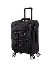 IT Luggage men croc embossed trolley bag with TSA lock in Black