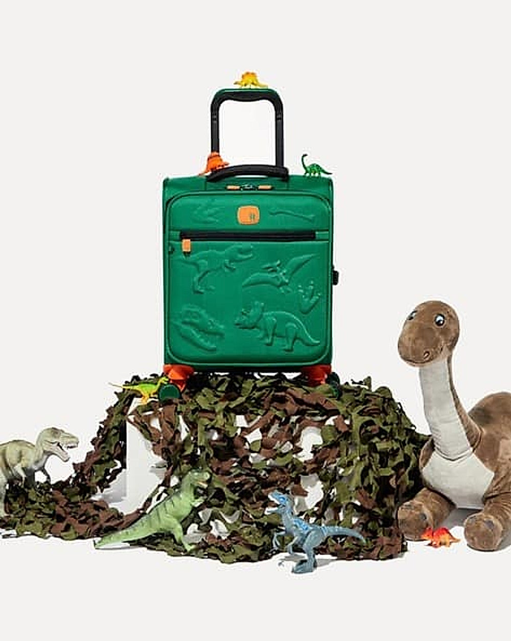 IT Luggage Dino Roar embossed kids luggage in Green — Extra Small