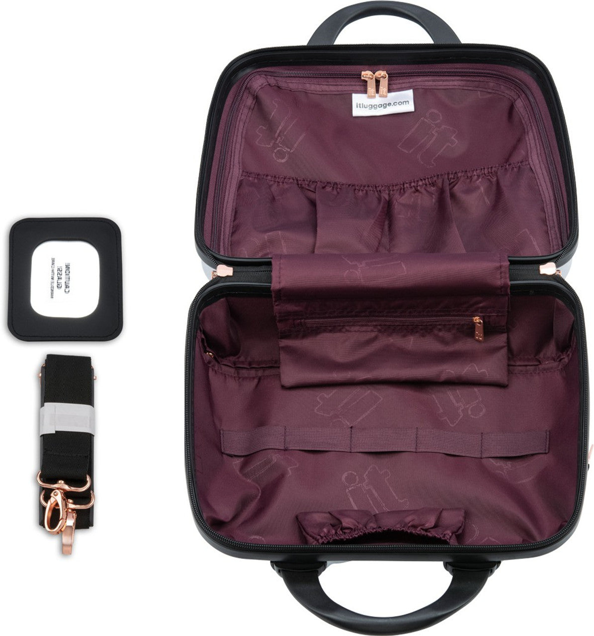 IT Luggage Sparkle Silver Vanity Case