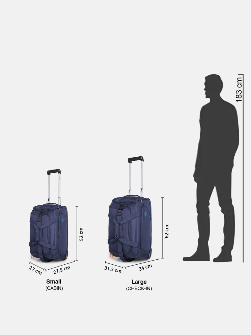 Wildcraft Atlaz Navy Blue Duffle Trolley Bag