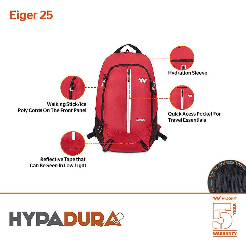 Wildcraft Eiger 25 25L techpack backpack in Red - view 5
